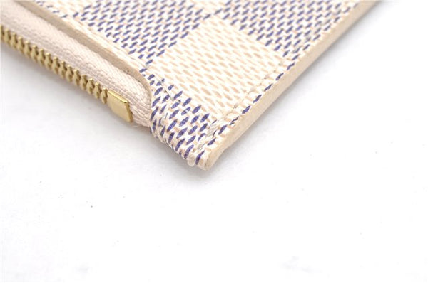 Authentic Louis Vuitton Damier Azur Neverfull Pouch Purse Clutch LV 6486F