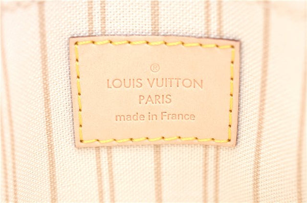 Authentic Louis Vuitton Damier Azur Neverfull Pouch Purse Clutch LV 6486F