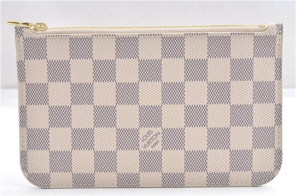 Authentic Louis Vuitton Damier Azur Neverfull Pouch Purse Clutch LV 6487F
