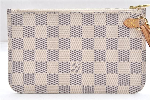 Authentic Louis Vuitton Damier Azur Neverfull Pouch Purse Clutch LV 6487F