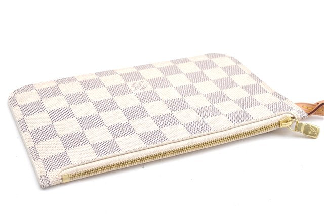 Authentic Louis Vuitton Damier Azur Neverfull Pouch Purse Clutch LV 6487F