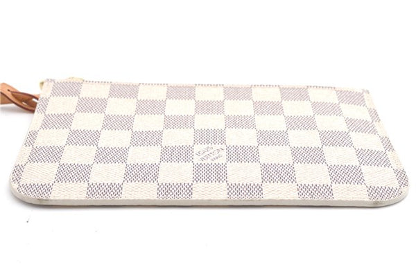 Authentic Louis Vuitton Damier Azur Neverfull Pouch Purse Clutch LV 6487F