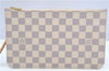 Authentic Louis Vuitton Damier Azur Neverfull Pouch Purse Clutch LV 6488F
