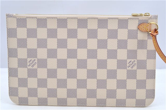 Authentic Louis Vuitton Damier Azur Neverfull Pouch Purse Clutch LV 6488F