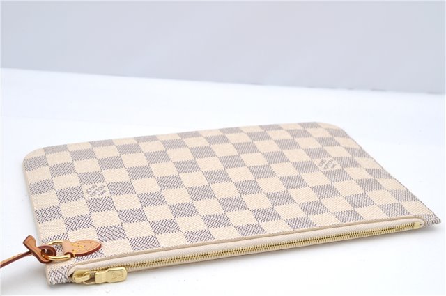 Authentic Louis Vuitton Damier Azur Neverfull Pouch Purse Clutch LV 6488F