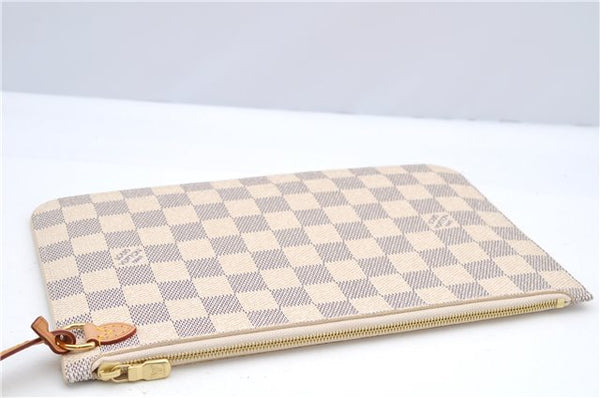 Authentic Louis Vuitton Damier Azur Neverfull Pouch Purse Clutch LV 6488F