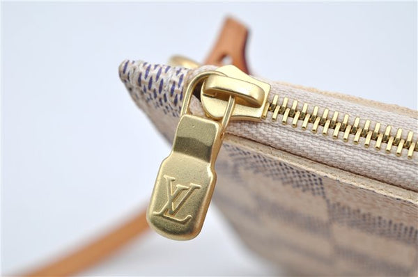 Authentic Louis Vuitton Damier Azur Neverfull Pouch Purse Clutch LV 6488F