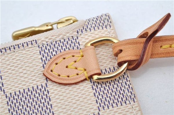 Authentic Louis Vuitton Damier Azur Neverfull Pouch Purse Clutch LV 6488F