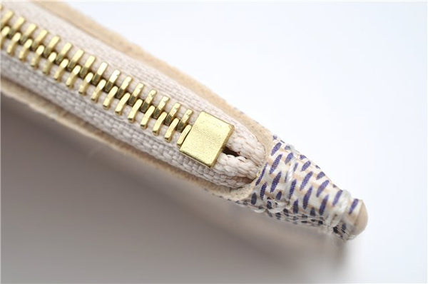 Authentic Louis Vuitton Damier Azur Neverfull Pouch Purse Clutch LV 6488F