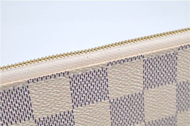 Authentic Louis Vuitton Damier Azur Neverfull Pouch Purse Clutch LV 6488F