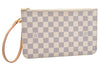 Authentic Louis Vuitton Damier Azur Neverfull Pouch Purse Clutch LV 6489F