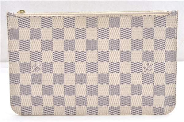 Authentic Louis Vuitton Damier Azur Neverfull Pouch Purse Clutch LV 6489F