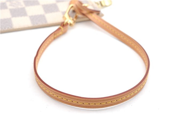 Authentic Louis Vuitton Damier Azur Neverfull Pouch Purse Clutch LV 6489F