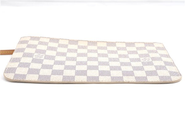 Authentic Louis Vuitton Damier Azur Neverfull Pouch Purse Clutch LV 6489F