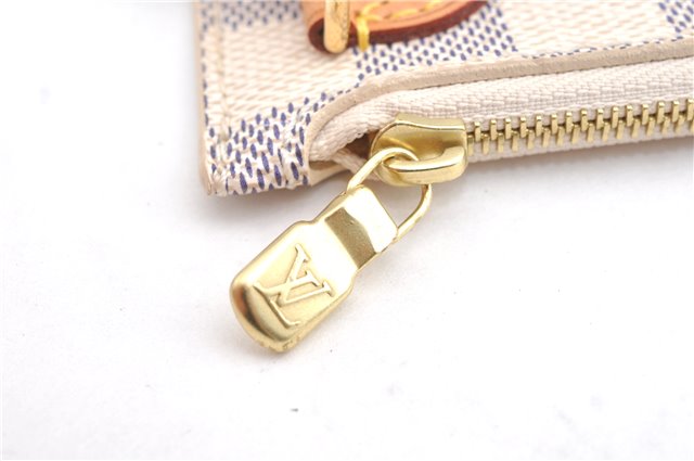 Authentic Louis Vuitton Damier Azur Neverfull Pouch Purse Clutch LV 6489F