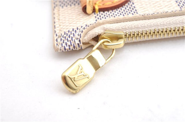 Authentic Louis Vuitton Damier Azur Neverfull Pouch Purse Clutch LV 6489F