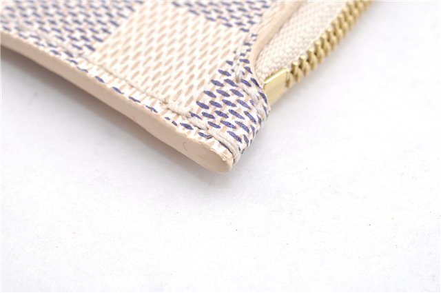 Authentic Louis Vuitton Damier Azur Neverfull Pouch Purse Clutch LV 6489F