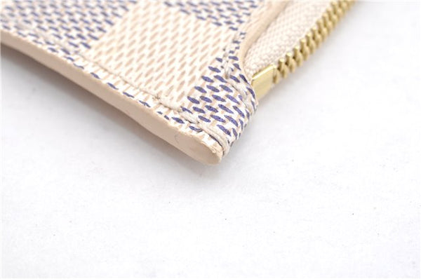 Authentic Louis Vuitton Damier Azur Neverfull Pouch Purse Clutch LV 6489F