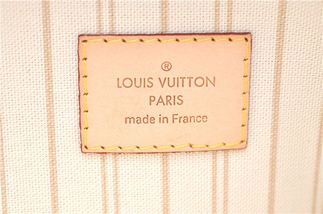 Authentic Louis Vuitton Damier Azur Neverfull Pouch Purse Clutch LV 6489F