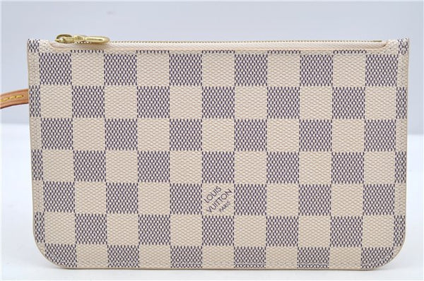 Authentic Louis Vuitton Damier Azur Neverfull Pouch Purse Clutch LV 6490F