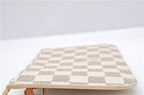 Authentic Louis Vuitton Damier Azur Neverfull Pouch Purse Clutch LV 6490F