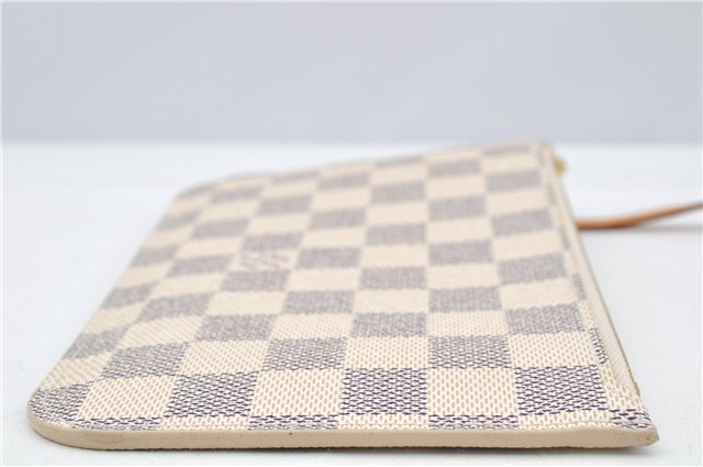 Authentic Louis Vuitton Damier Azur Neverfull Pouch Purse Clutch LV 6490F