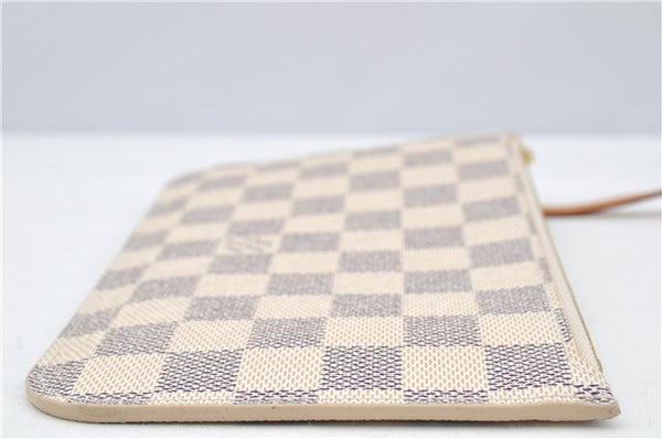 Authentic Louis Vuitton Damier Azur Neverfull Pouch Purse Clutch LV 6490F