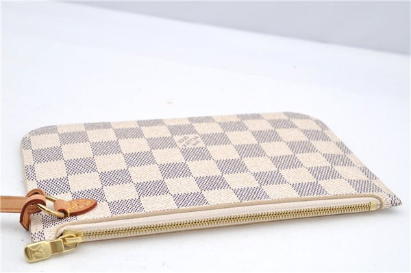 Authentic Louis Vuitton Damier Azur Neverfull Pouch Purse Clutch LV 6490F