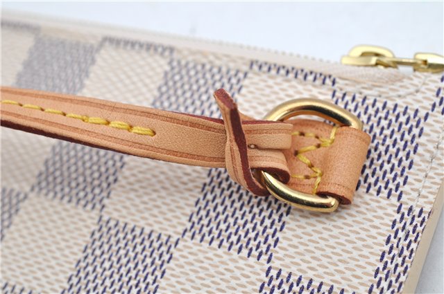 Authentic Louis Vuitton Damier Azur Neverfull Pouch Purse Clutch LV 6490F