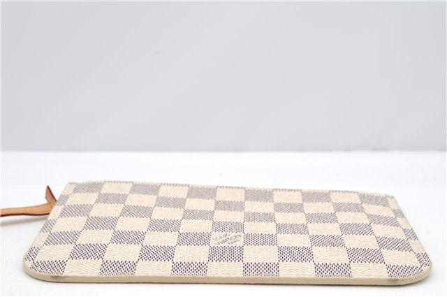 Authentic Louis Vuitton Damier Azur Neverfull Pouch Purse Clutch LV 6490F