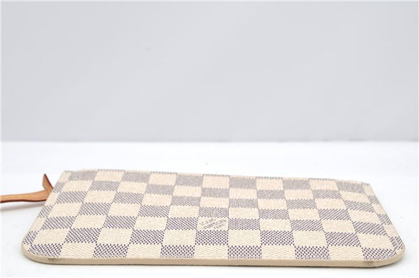 Authentic Louis Vuitton Damier Azur Neverfull Pouch Purse Clutch LV 6490F