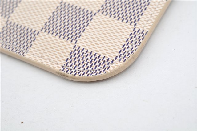 Authentic Louis Vuitton Damier Azur Neverfull Pouch Purse Clutch LV 6490F