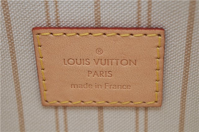 Authentic Louis Vuitton Damier Azur Neverfull Pouch Purse Clutch LV 6490F