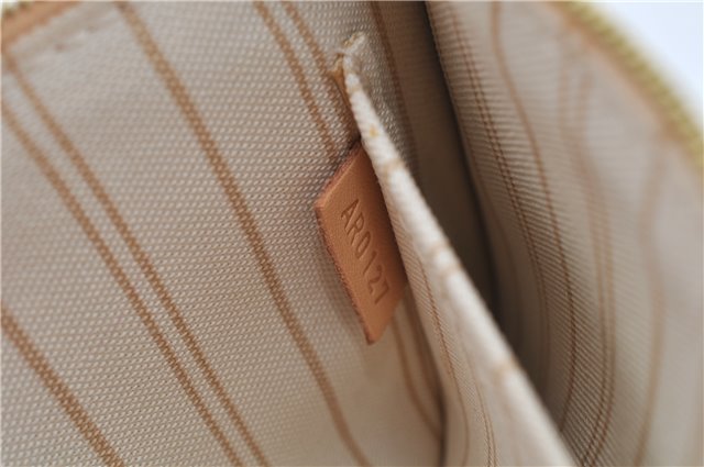 Authentic Louis Vuitton Damier Azur Neverfull Pouch Purse Clutch LV 6490F