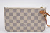 Authentic Louis Vuitton Damier Azur Neverfull Pouch Purse Clutch LV 6491F