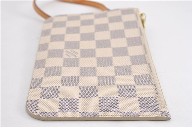 Authentic Louis Vuitton Damier Azur Neverfull Pouch Purse Clutch LV 6491F
