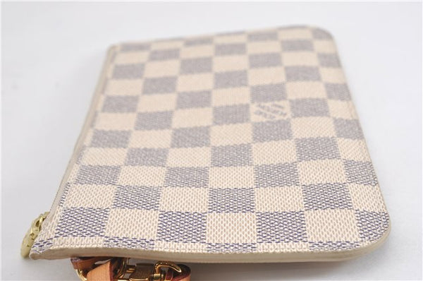 Authentic Louis Vuitton Damier Azur Neverfull Pouch Purse Clutch LV 6491F