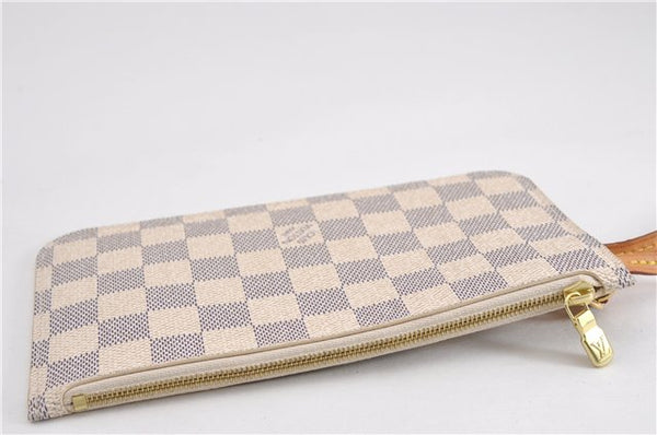 Authentic Louis Vuitton Damier Azur Neverfull Pouch Purse Clutch LV 6491F