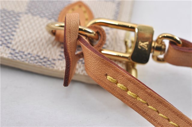 Authentic Louis Vuitton Damier Azur Neverfull Pouch Purse Clutch LV 6491F