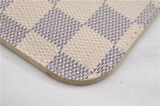 Authentic Louis Vuitton Damier Azur Neverfull Pouch Purse Clutch LV 6491F