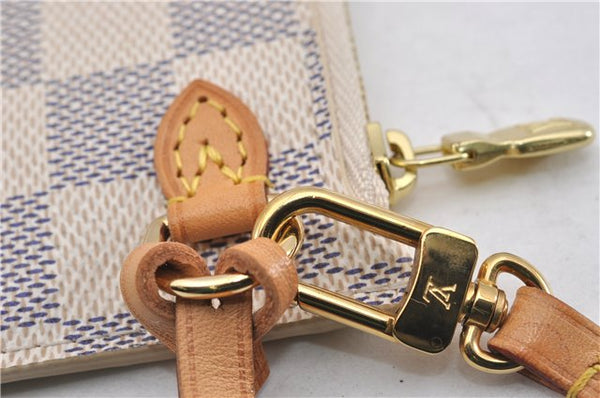 Authentic Louis Vuitton Damier Azur Neverfull Pouch Purse Clutch LV 6491F