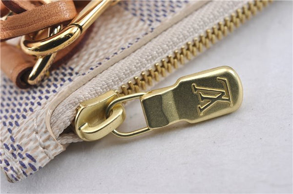 Authentic Louis Vuitton Damier Azur Neverfull Pouch Purse Clutch LV 6491F