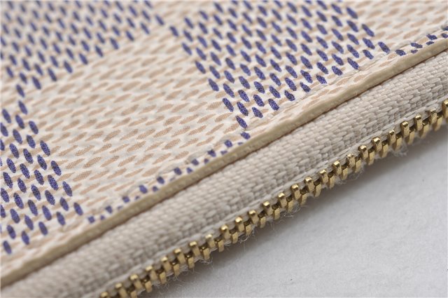 Authentic Louis Vuitton Damier Azur Neverfull Pouch Purse Clutch LV 6491F