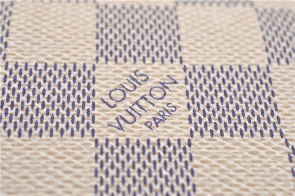 Authentic Louis Vuitton Damier Azur Neverfull Pouch Purse Clutch LV 6491F