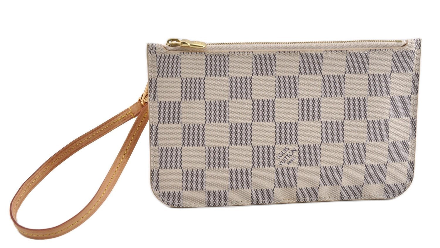 Authentic Louis Vuitton Damier Azur Neverfull Pouch Purse Clutch LV 6492F