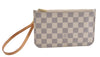 Authentic Louis Vuitton Damier Azur Neverfull Pouch Purse Clutch LV 6492F
