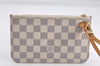 Authentic Louis Vuitton Damier Azur Neverfull Pouch Purse Clutch LV 6492F