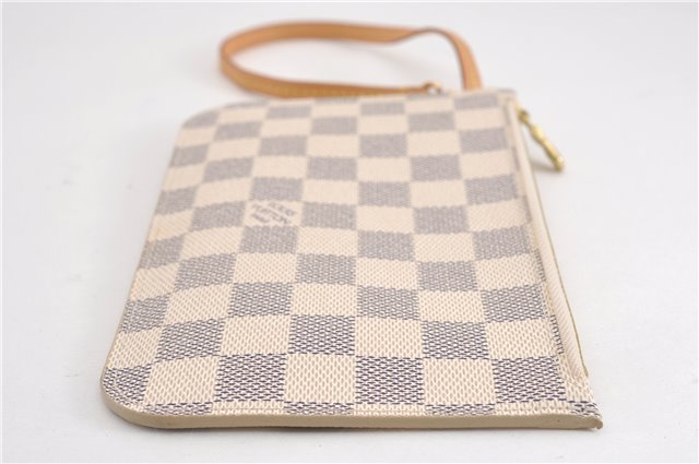 Authentic Louis Vuitton Damier Azur Neverfull Pouch Purse Clutch LV 6492F