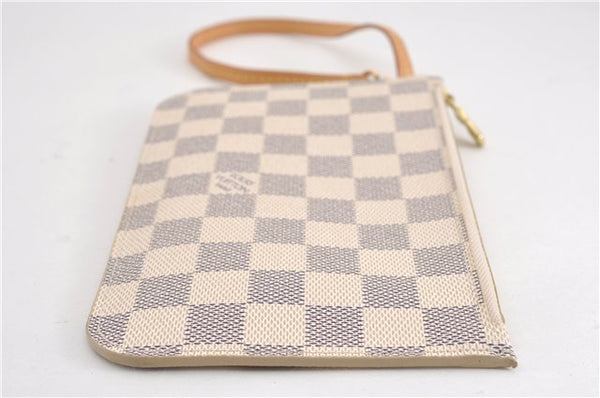 Authentic Louis Vuitton Damier Azur Neverfull Pouch Purse Clutch LV 6492F