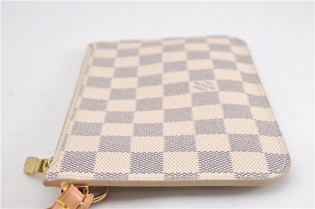 Authentic Louis Vuitton Damier Azur Neverfull Pouch Purse Clutch LV 6492F